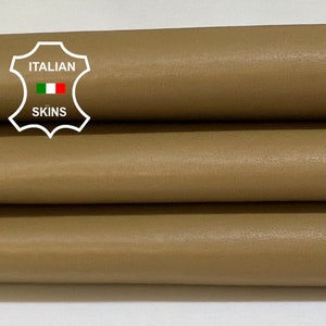 CAMEL BROWN Soft Italian STRETCH Lambskin Lamb Sheep Leather hide hides skin skins 3sqf 0.8mm #B3689