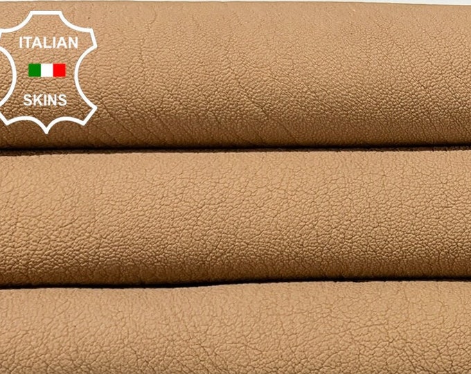 SAND BROWN MATTE Coated Rough Vegetable Tan Soft Italian Lambskin Lamb Sheep Leather hide hides skin skins 4sqf 0.9mm #B8428