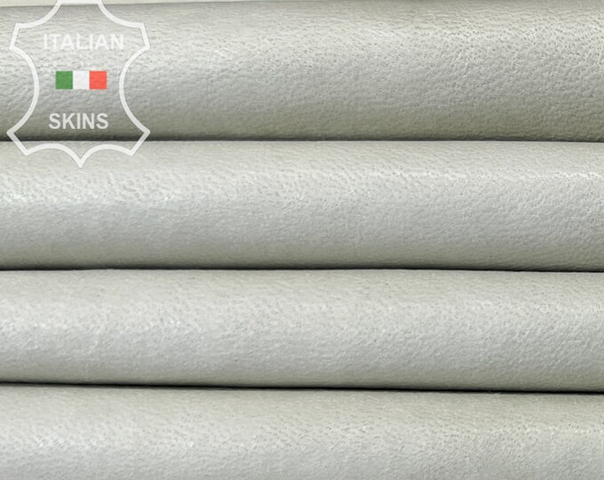 GREENISH ICE Off WHITE Vegetable Tan Thin Soft Italian Lambskin Lamb Sheep leather hide hides skin skins 7sqf 0.6mm #B7328