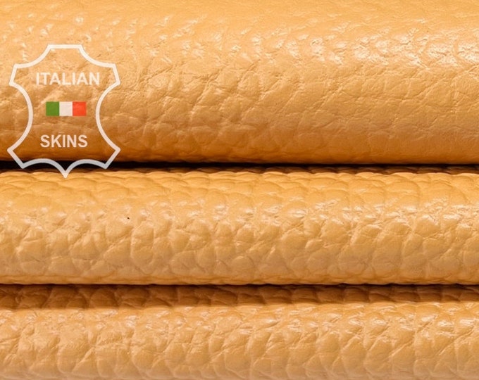 PEACH ORANGE PEBBLE Grainy Thick Italian Lambskin Lamb Sheep leather hide hides skin skins 8sqf 1.1mm #B7845