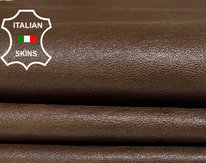 BROWN CRINKLED Vegetable Tan Thin Soft Italian Lambskin Lamb Sheep Leather hide hides skin skins 7sqf 0.6mm #B6496