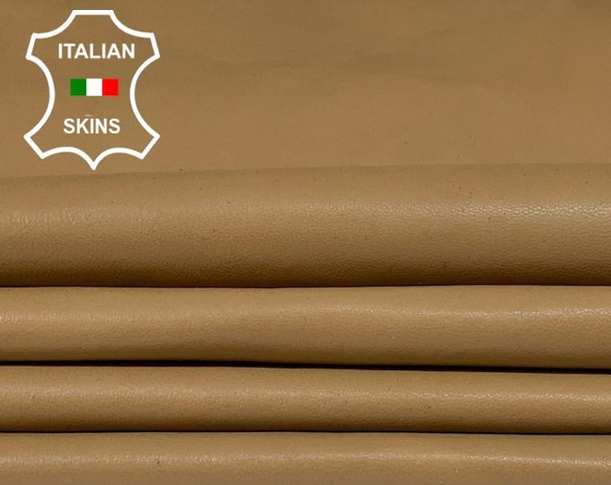 BEIGE soft Italian Lambskin Lamb Sheep leather hides pack 2 skins total 18sqf 0.8mm #A9761