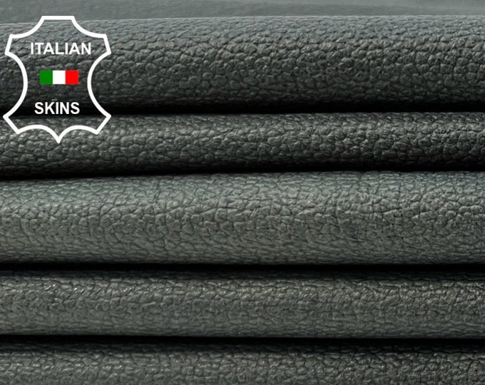 DARK GREEN ANTIQUED Pebble Grainy Soft Italian Goatskin Goat Leather pack 2 hides skins total 10+sqf 0.7mm #C211