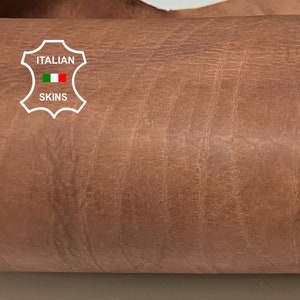 NATURAL BROWN VACHETTA Vegetable Tan Full Grain Naked Tooling Heavy Thick Strong Italian Cow leather skin hide 18"x44" 4.5-5.5mm 12oz #B9746