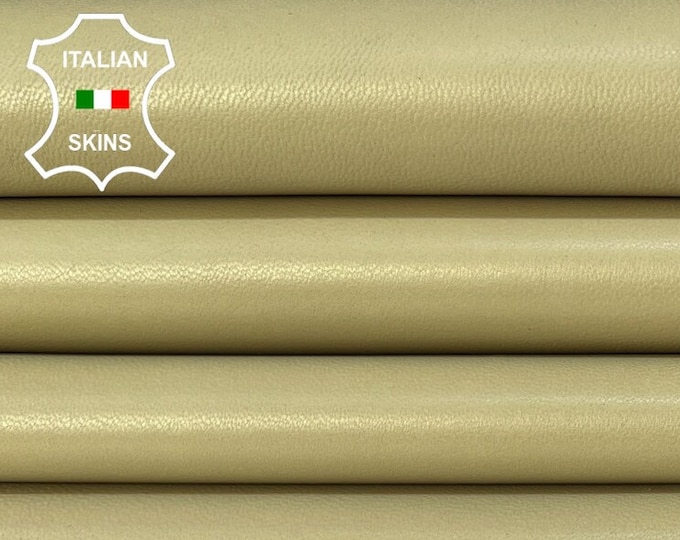 LIGHT KHAKI GREEN Soft Italian Lambskin Lamb Sheep leather hide hides skin skins 5+sqf 0.9mm #B8340