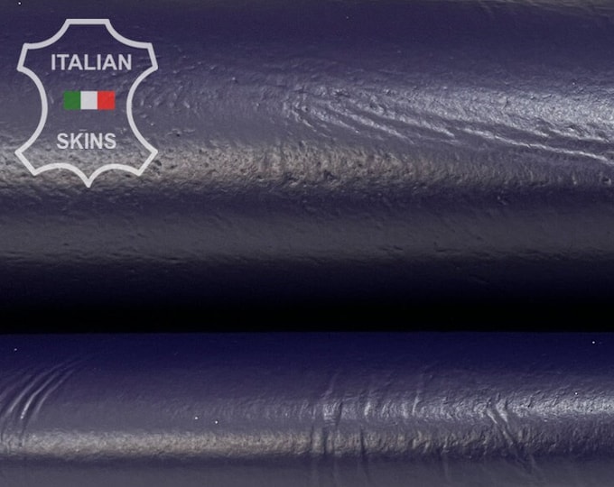 DARK INDIGO Coated Crinkled Double Face On Black Soft Italian Lambskin Lamb Sheep Leather hides hide skin skins 6sqf 0.8mm #B7101
