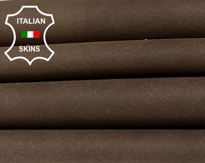 DARK BROWN NUBUCK Thin Soft Italian Lambskin Lamb Sheep Leather pack 2 hides skins total 10sqf 0.6mm #B4497