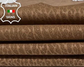 BROWN TEXTURED VINTAGE Look Soft Italian Lambskin Lamb Sheep Leather hide hides skin skins 6sqf 0.7mm #B4151