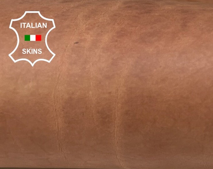 NATURAL BROWN VACHETTA Vegetable Tan Full Grain Naked Tooling Heavy Thick Strong Italian Cow leather skin hide 22"x55" 4.5-5.5mm 12oz #B9751