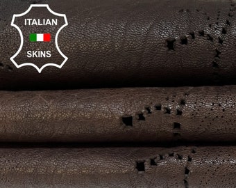 WASHED BROWN LASER Engraved Thick Soft Italian Lambskin Lamb Sheep Leather hide hides skin skins 3sqf 1.3mm #B4926