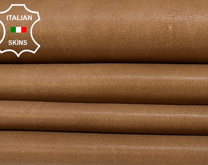 NATURAL BROWN SUGAR Vegetable Tan Thin Soft Italian Lambskin Lamb Sheep Leather hide hides skin skins 6sqf 0.6mm #B8537