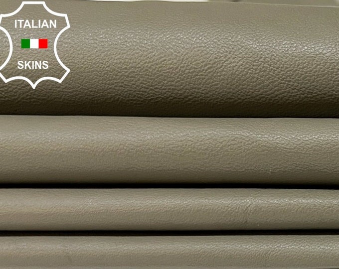 KHAKI GREY Thin Soft Italian Lambskin Lamb Sheep leather hide hides skin skins 7sqf 0.4mm #B8872