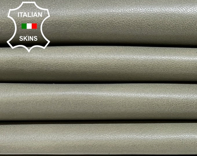 KHAKI GREY DISTRESSED Thin Soft Italian Lambskin Lamb Sheep Leather pack 6 hides skins total 20sqf 0.5mm #B9027