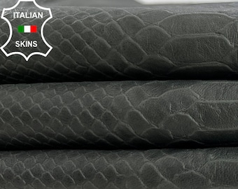 TAUPE GREY ANTIQUED Snake Print On Thick Soft Italian Lambskin Lamb Sheep Leather hide hides skin skins 8+sqf 1.2mm #C572