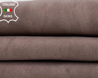 DIRTY LIGHT TAUPE Nubuck Used Vintage Look Thick Soft Italian Lambskin Lamb Sheep Leather hide hides skin skins 5sqf 1.1mm #C600