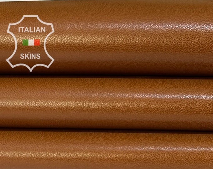 TAN BROWN CARAMEL Italian Metis Lambskin Lamb Sheep Leather hide hides skin skins 6sqf 0.8mm #B7912