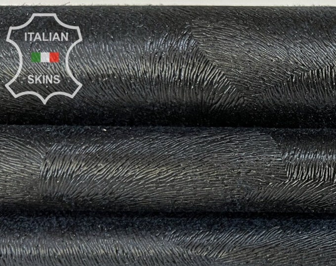 BLACK TEXTURED Thin Soft Italian Goatskin Goat Leather hide hides skin skins 6sqf 0.6mm #B8052