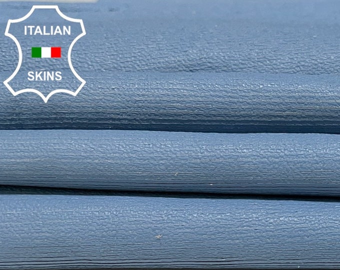 BLUE LINES PRINT Engraved Textured Soft Italian Lambskin Lamb Sheep Leather hides hide skin skins 8sqf 0.7mm #B2240