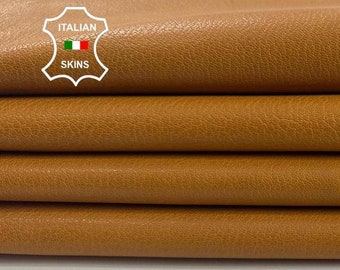 MUSTARDY TAN rough vegetable tan thick Italian Goatskin Goat Leather 2 skins hides total 12sqf 1.4mm #C3469