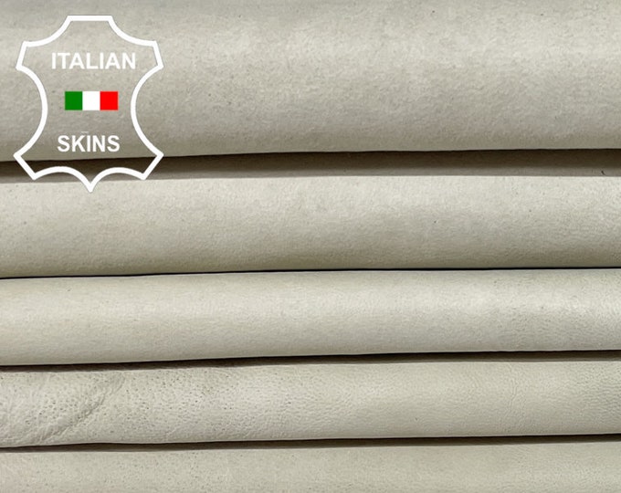 VINTAGE BONES BEIGE Italian Lambskin Lamb Sheep Leather hides pack 2 skins total 10sqf 0.9mm #B831
