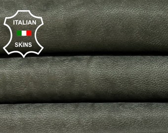 PETROL GREENISH GRAY Vegetable Tan Vintage Look Soft Italian Lambskin Lamb Sheep Leather hide hides skin skins 7sqf 1.0mm #B4267