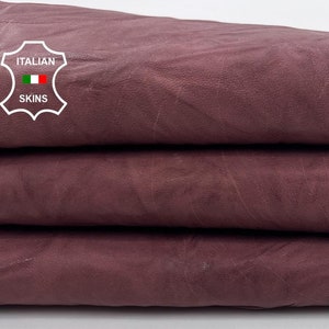 PALE WINE WRINKLED Antiqued Vegetable Tan Thick Italian Goatskin Goat Leather hide hides skin skins 6sqf 1.1mm #C1031