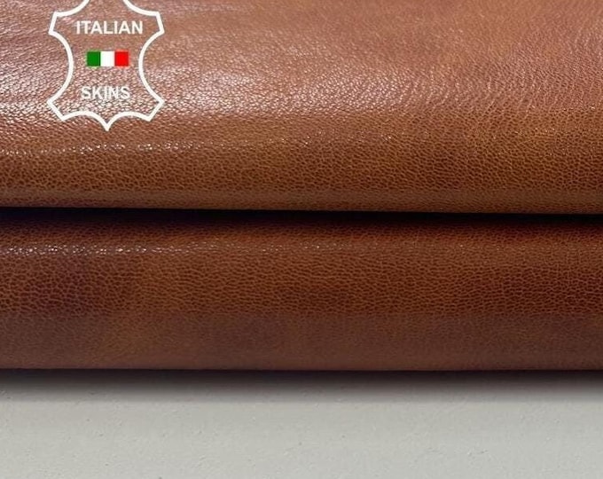 TAN BROWN rough vegetable tanned rustic antiqued look thick strong Italian Goatskin Goat Leather skin skins hide hides 4sqf 1.4mm #C3473