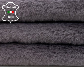 MAUVE Hair On Double Face Soft sheepskin Lamb shearling fur hairy sheep Italian leather hide hides skin skins 22"x28"  #C635