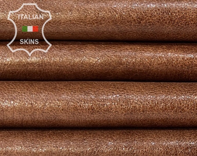 BROWN Vegetable Tan Vintage Look Soft Italian Lambskin Lamb Sheep Leather hide hides skin skins 7sqf 0.8mm #B7303