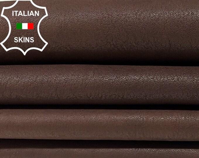 BROWN ANTIQUED Vegetable Tan Soft Italian STRETCH Lambskin Lamb Sheep Leather pack 2 hides skins total 9sqf 0.8mm #B3629