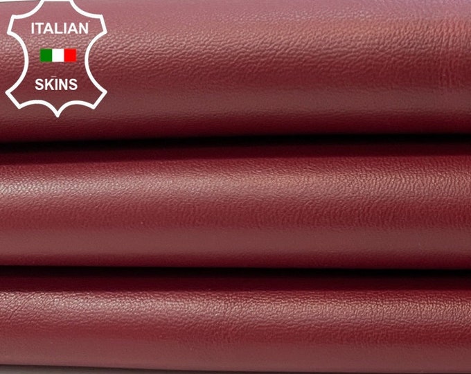 DARK RED Soft Italian Lambskin Lamb Sheep Leather hide hides skin skins 3sqf 0.9mm #C173