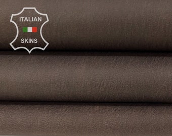 BROWN ANTIQUED Matte Vintage Look Soft Italian STRETCH Lambskin Lamb Sheep Leather hide hides skin skins 5sqf 0.7mm #B7400