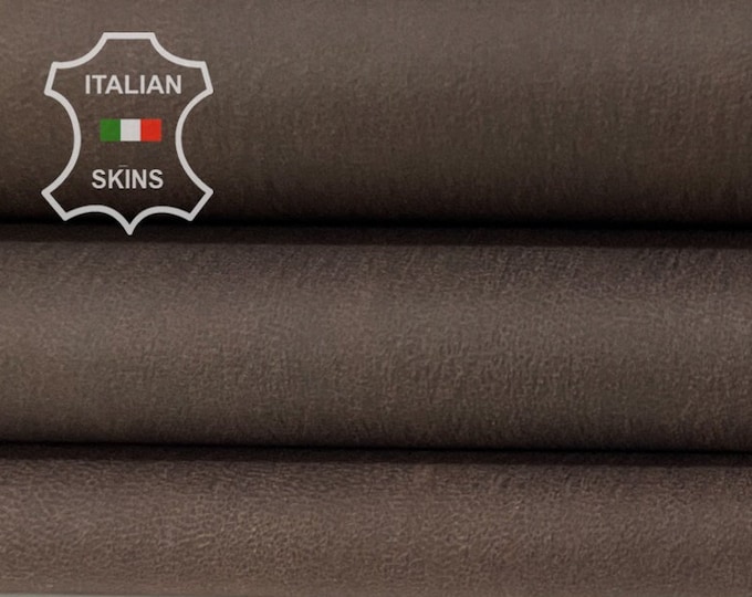 BROWN ANTIQUED Matte Vintage Look Soft Italian STRETCH Lambskin Lamb Sheep Leather hide hides skin skins 5sqf 0.7mm #B7400