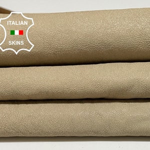 WASHED BEIGE CRINKLED Rough Soft Italian Lambskin Lamb Sheep Leather hides hide skin skins 6sqf 0.8mm #B2270