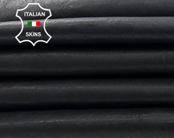 BLACK WASHED vegetable tan thick Lambskin Lamb sheep Leather 2 skins hides total 11+sqf 1.5mm #C3607