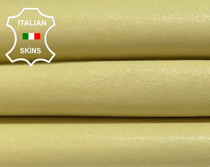 FLAX YELLOW Soft Italian STRETCH Lambskin Lamb Sheep Leather hide hides skin skins 3+sqf 0.9mm #B3746