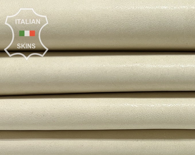 WASHED IVORY VEGETABLE Tan Vintage Look Thick Soft Italian Lambskin Lamb Sheep Leather pack 2 hides skins total 12sqf 1.2mm #B8267