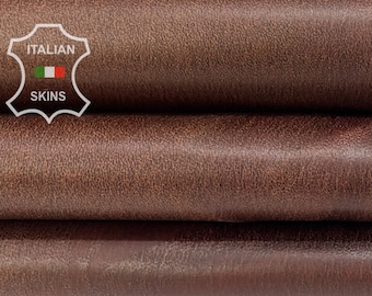 REDWOOD BROWN Antiqued Thin Soft Italian STRETCH Lambskin Lamb Sheep Leather hide hides skin skins 7sqf 0.6mm #B7399