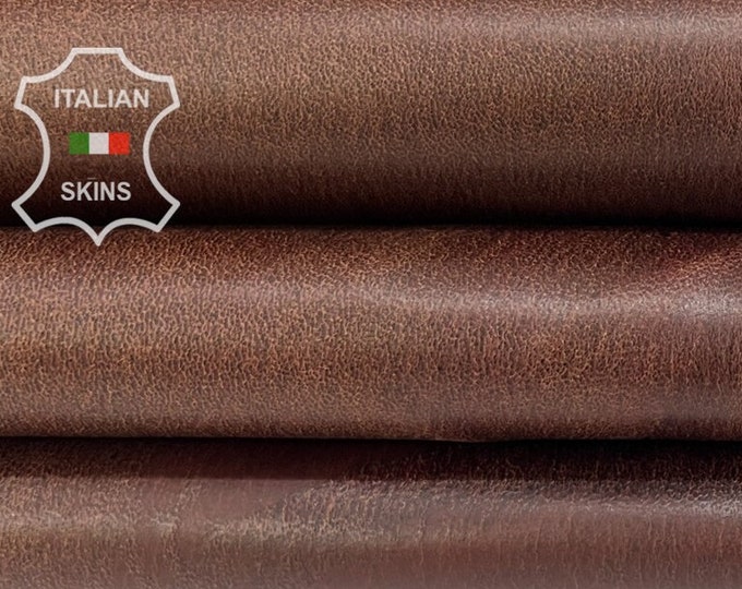 REDWOOD BROWN Antiqued Thin Soft Italian STRETCH Lambskin Lamb Sheep Leather hide hides skin skins 7sqf 0.6mm #B7399