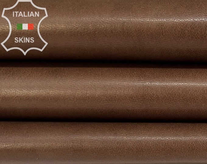 BROWN ANTIQUED Vegetable tan Soft Italian Lambskin Lamb Sheep Leather hide hides skin skins 7sqf 0.7mm #B7185