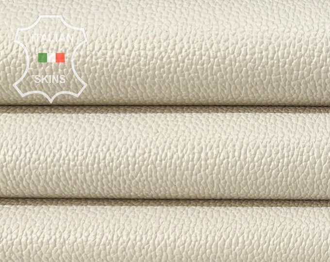 LIGHT IVORY PEBBLE Grainy Italian Lambskin Lamb Sheep Leather hide hides skin skins 5+sqf 0.7mm #B8032