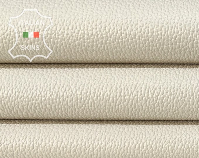 LIGHT IVORY PEBBLE Grainy Italian Lambskin Lamb Sheep Leather hide hides skin skins 5+sqf 0.7mm #B8032