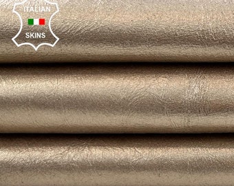METALLIC ROSE GOLD Crinkle Backed Double Face Thick Italian Goatskin Goat Leather hide hides skin skins 7+sqf 1.1mm #C923