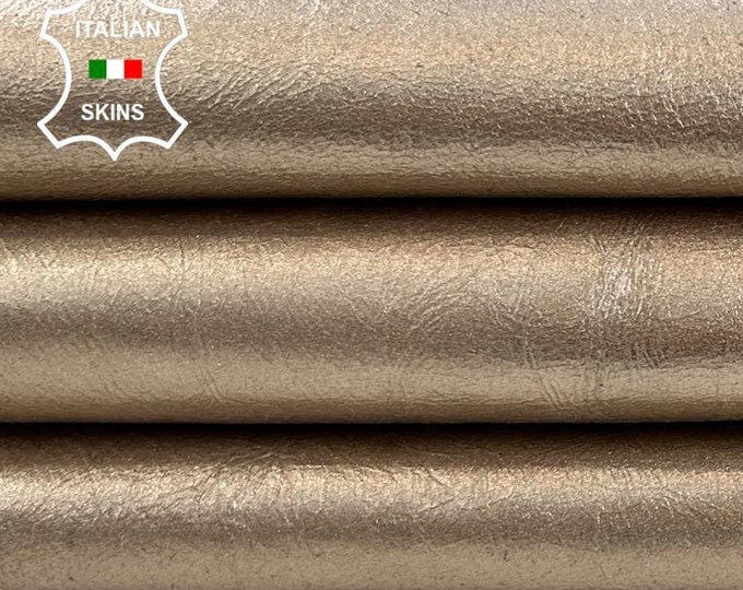 METALLIC ROSE GOLD Crinkle Backed Double Face Thick Italian Goatskin Goat Leather hide hides skin skins 7+sqf 1.1mm #C923