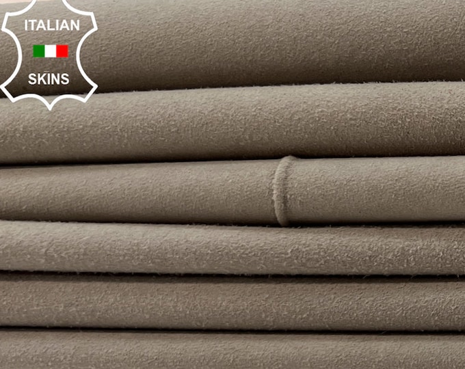 CONCRETE GREY Suede STRETCH Thin Soft Italian Lambskin Lamb Sheep Leather pack 2 hides skins total 9+sqf 0.6mm #B9890