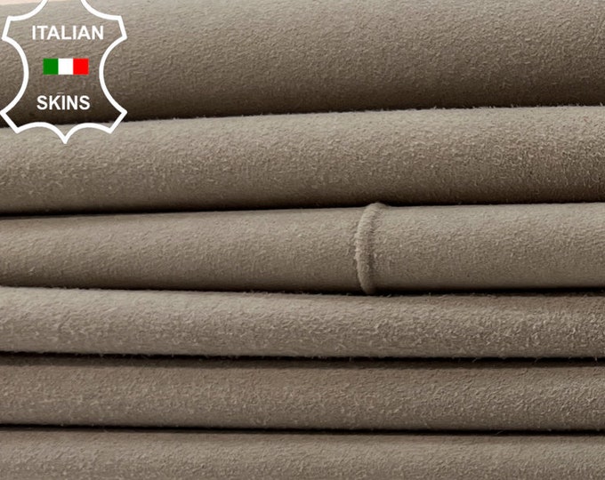 CONCRETE GREY Suede STRETCH Thin Soft Italian Lambskin Lamb Sheep Leather pack 2 hides skins total 9+sqf 0.6mm #B9890