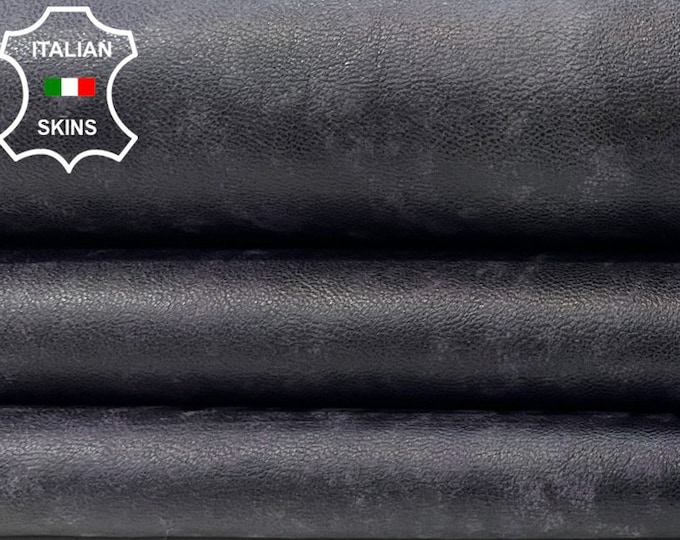 EGGPLANT STONEWASH VINTAGE Look Thick Soft Italian Lambskin Lamb Sheep Leather hide hides skin skins 8sqf 1.5mm #C449