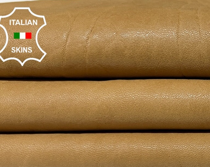 LIGHT SAND BROWN Vegetable Tanned Soft Italian Lambskin Lamb Sheep leather hide hides skin skins 5+sqf 0.8mm #B6389