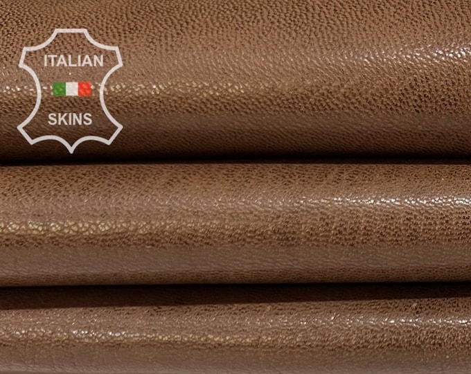 BROWN GRAINY ROUGH Vegetable Tan Thick Italian Goatskin Goat Leather hide hides skin skins 5sqf 1.4mm #B7220