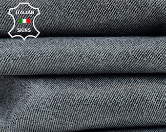 GREYISH BLUE DENIM Print Very Vintage Used Look Thick Italian Lambskin Lamb Sheep Leather pack 2 hides skins total 10sqf 1.5mm #C790